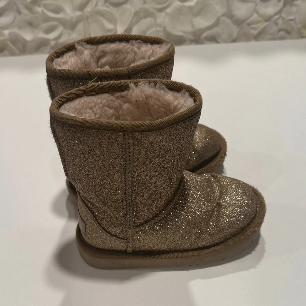 UGG Glittery Tan Boots with Plush Lining